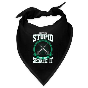 Narkose Arzt CRNA Anästhesist - Bandana Dreieckstuch - Schwarz - Vorne