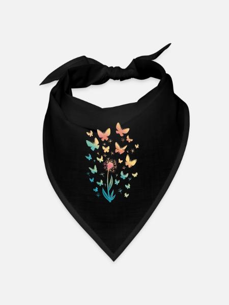 Schmetterlinge Aquarell - Bandana Dreieckstuch - Schwarz