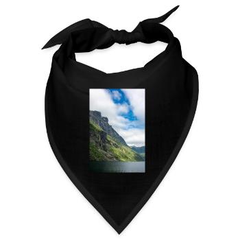 Eingang der Geiranger Fjorde bei Geiranger - Bandana Dreieckstuch - Schwarz - Vorne