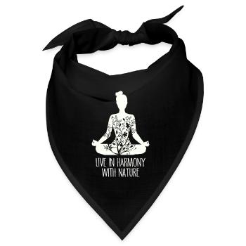 Leben im Einklang mit der Natur - Bandana Dreieckstuch - Schwarz - Vorne