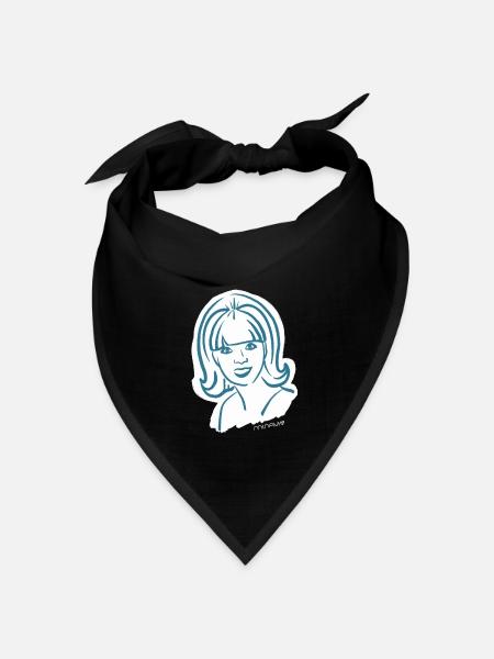 60er Jahre / Frau Porträt / Frauenpower / minavi - Bandana Dreieckstuch - Schwarz