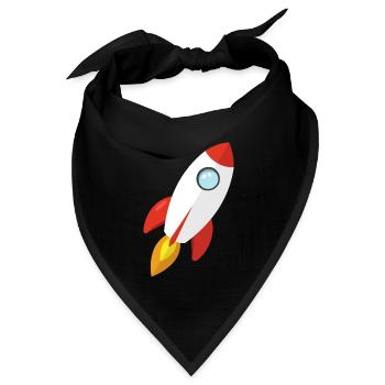 Rakete - Bandana Dreieckstuch - Schwarz - Vorne