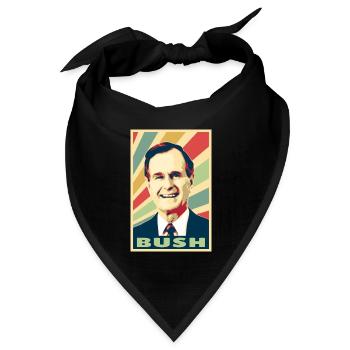George H.W. Bush Vintage Farben - Bandana Dreieckstuch - Schwarz - Vorne