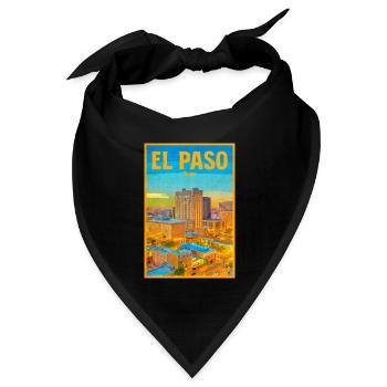 El Paso Skyline Retro - Bandana Dreieckstuch - Schwarz - Vorne
