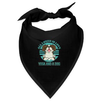 All I Need Is Love Yoga And A Dog Pet Freak - Bandana Dreieckstuch - Schwarz - Vorne