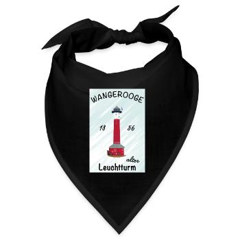 Wangerooge, Alter Leuchtturm, Nordsee, Poster - Bandana Dreieckstuch - Schwarz - Vorne