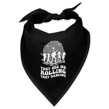 Retro Groovy Disco Ball Party Vintage Club Lifes - Bandana Dreieckstuch - Schwarz - Vorne