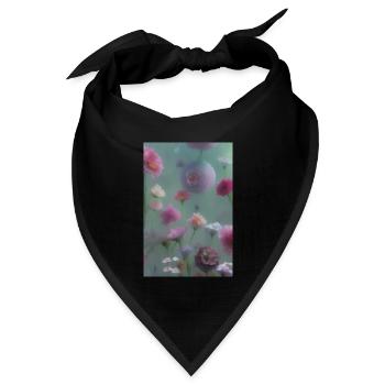 Blumen Kunst - Bandana Dreieckstuch - Schwarz - Vorne