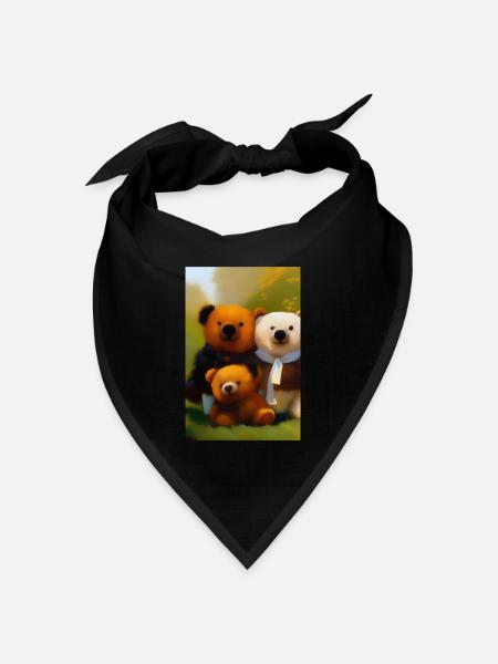 Teddybär - Bandana Dreieckstuch - Schwarz