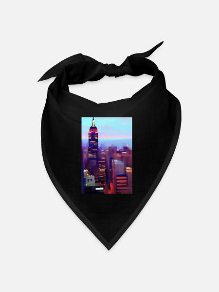 New York City Skyline - Bandana Dreieckstuch - Schwarz