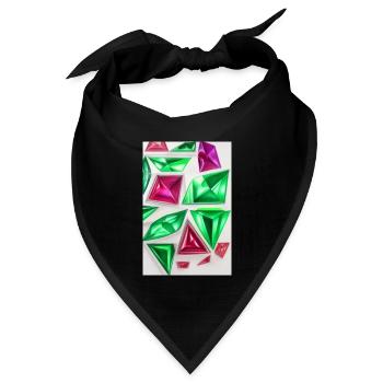 Edelsteine - Bandana Dreieckstuch - Schwarz - Vorne