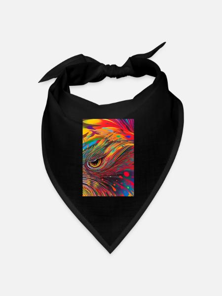 Abstrakte Kunst - Bandana Dreieckstuch - Schwarz