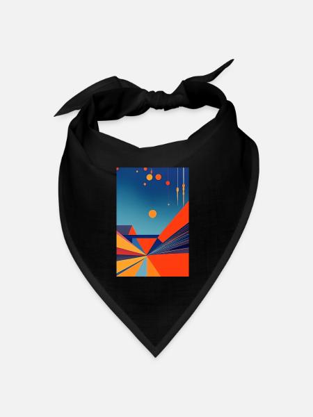 Abstrakte Kunst - Bandana Dreieckstuch - Schwarz