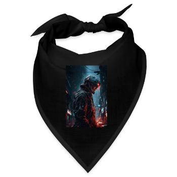 Neon Cyber Future Warrior #4 - Bandana Dreieckstuch - Schwarz - Vorne