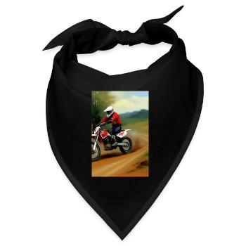 Motocross Fahren - Bandana Dreieckstuch - Schwarz - Vorne