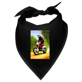 Motocross Fahren - Bandana Dreieckstuch - Schwarz - Vorne