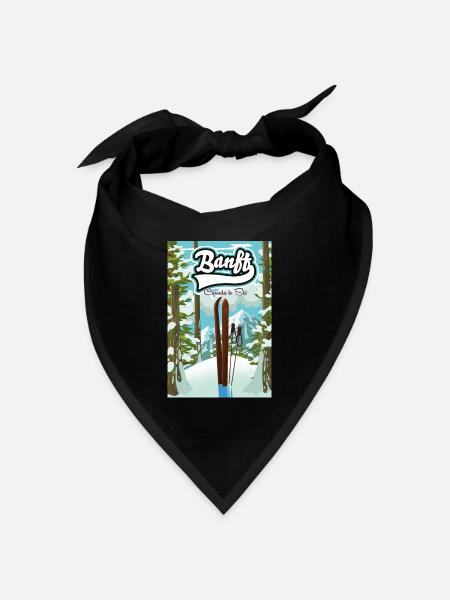 Banff Kanada Reiseplakat - Bandana Dreieckstuch - Schwarz