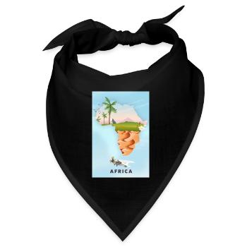 Karte von Afrika - Bandana Dreieckstuch - Schwarz - Vorne