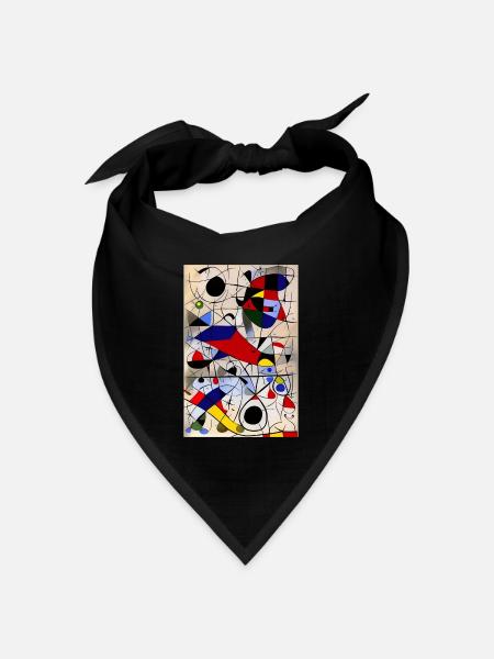 Abstrakte Kunst - Bandana Dreieckstuch - Schwarz