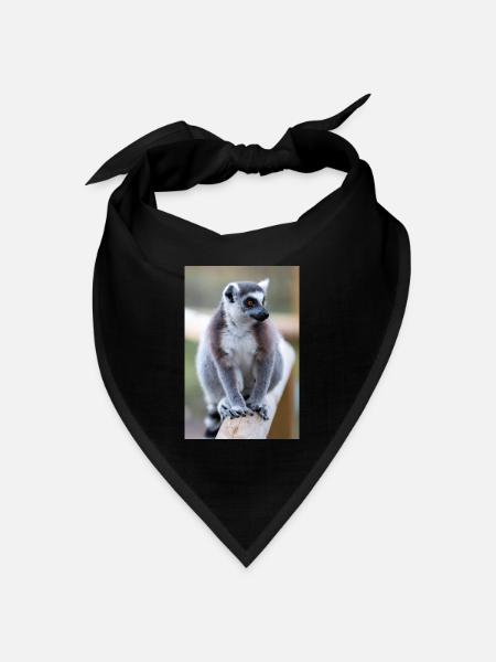Kattas Lemur catta - Bandana Dreieckstuch - Schwarz
