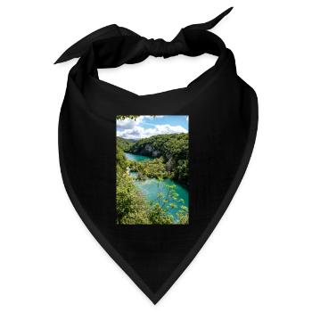 Nationalpark Plitvicer Seen: kristallklares Wasser - Bandana Dreieckstuch - Schwarz - Vorne