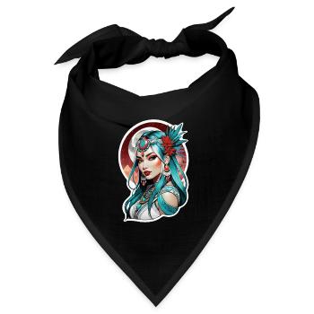 Indische Prinzessin - Aztek - Bandana Dreieckstuch - Schwarz - Vorne