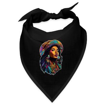 Afro Frau - Schönheit - Bandana Dreieckstuch - Schwarz - Vorne