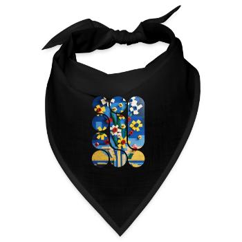 60X90 CM EINGELEGTES MUSTER ART 60 x 90 cm 6 - Bandana Dreieckstuch - Schwarz - Vorne