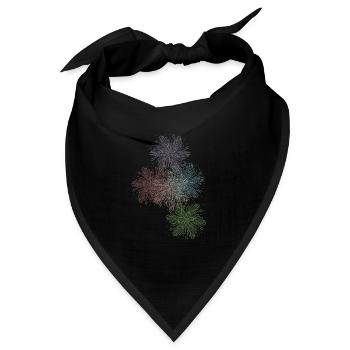 5 Feder-Sonnen - Bandana Dreieckstuch - Schwarz - Vorne