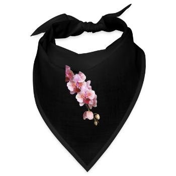 Phalaenopsis Swan Blush pelorische Orchidee Blüten - Bandana Dreieckstuch - Schwarz - Vorne