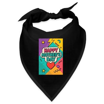 Alles Gute zum Muttertag Retro 90er Jahre Stil - Bandana Dreieckstuch - Schwarz - Vorne
