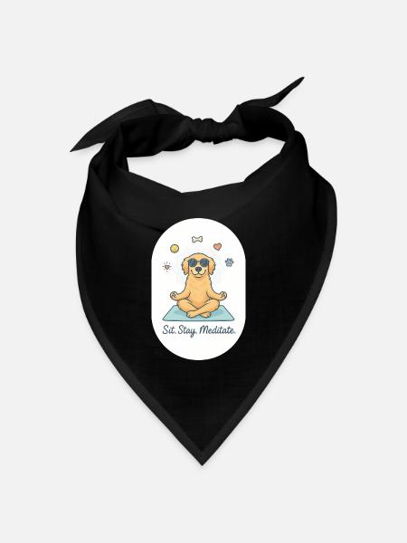Zen Golden Retriever: Der flauschige Lebenscoach - Bandana Dreieckstuch - Schwarz