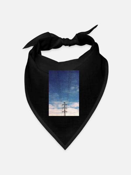 Stromleitungen - Bandana Dreieckstuch - Schwarz