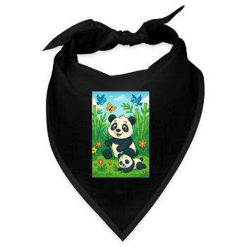 Bamboo Bär - Bandana Dreieckstuch - Schwarz - Vorne