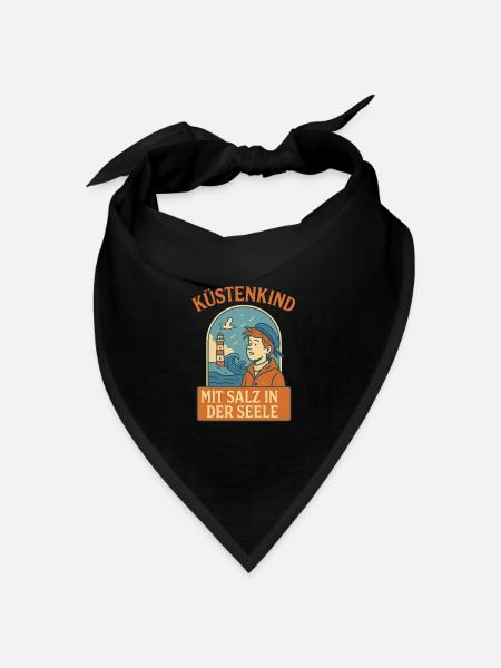 Kuestenkind- mit Salz in der Seele - Bandana Dreieckstuch - Schwarz