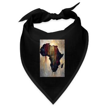 Afrika Karte Stamm Kunstdruck - Bandana Dreieckstuch - Schwarz - Vorne