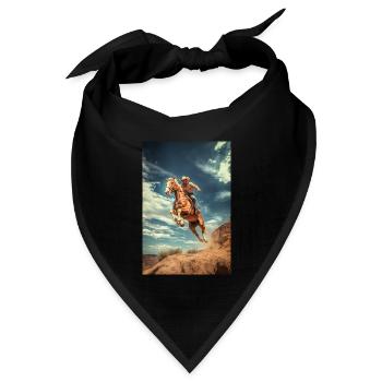 Cowboy-Klippensprung - Bandana Dreieckstuch - Schwarz - Vorne