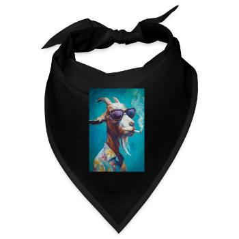 Chill Goat in Shades - Bandana Dreieckstuch - Schwarz - Vorne