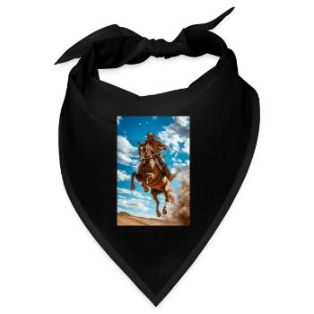Epischer Cowboy-Sprung - Bandana Dreieckstuch - Schwarz - Vorne