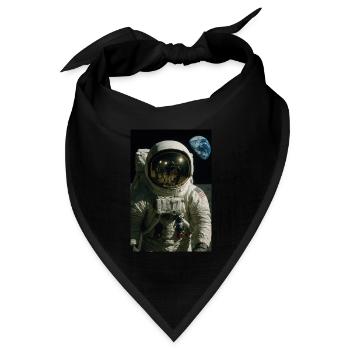 Mondlandung Hoax Konzeptkunst - Bandana Dreieckstuch - Schwarz - Vorne