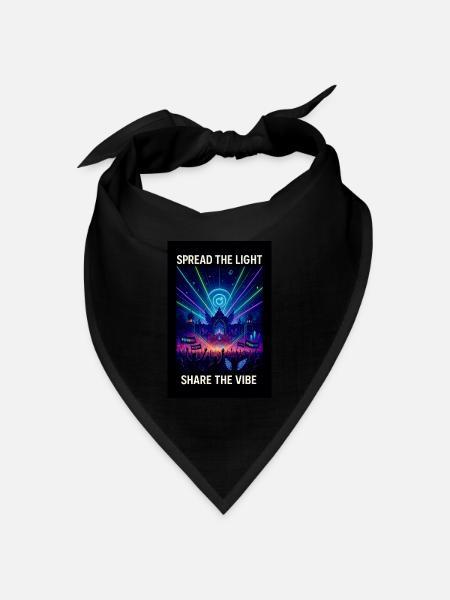 Neon-Festival-Lichtshow - Bandana Dreieckstuch - Schwarz