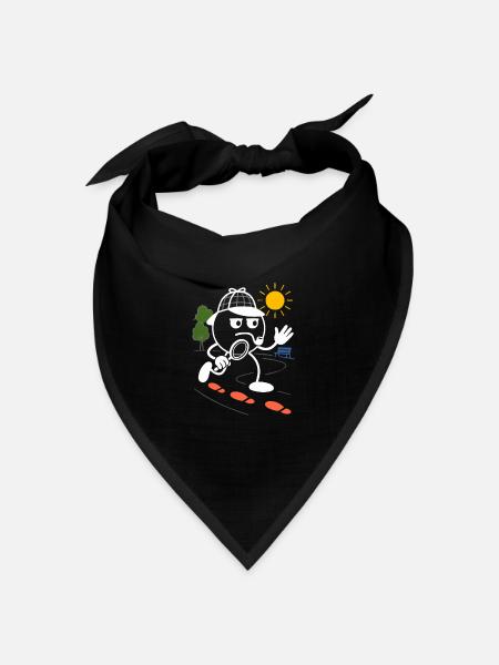 Ribbo als Detektiv auf Spurensuche - Bandana Dreieckstuch - Schwarz