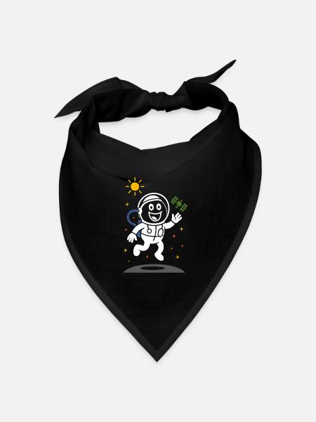 Ribbo als Astronaut – Lustige Weltraum-Szene - Bandana Dreieckstuch - Schwarz