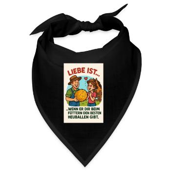 Liebe ist bester Heuballen - Bandana Dreieckstuch - Schwarz - Vorne