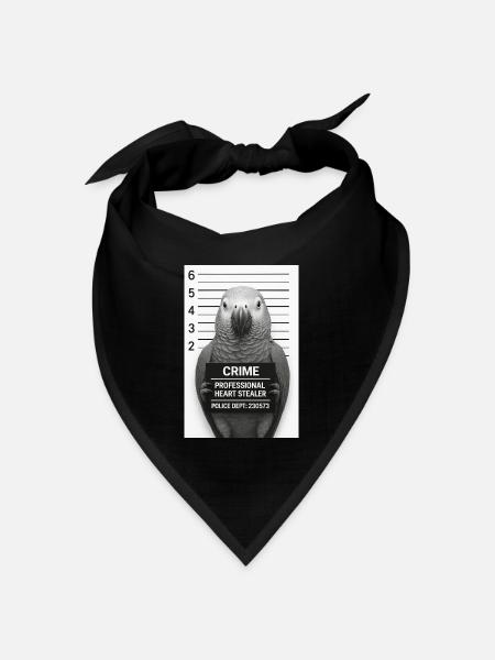 Papagei im Verhör – Herz-Dieb - Bandana Dreieckstuch - Schwarz