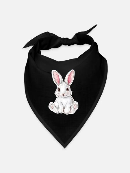 Hase - Bandana Dreieckstuch - Schwarz