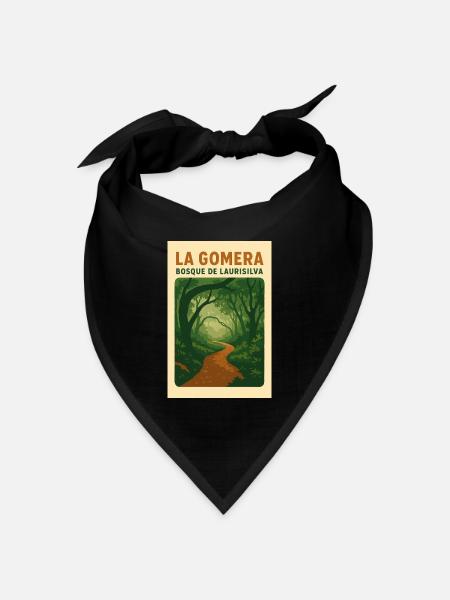 La_Gomera_-_Bosque_de_Laurisilva - Bandana Dreieckstuch - Schwarz