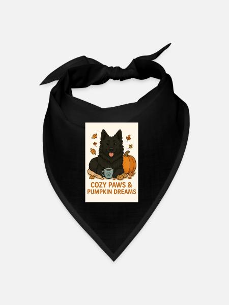 Cozy Paws and Pumpkin Dreams - Bandana Dreieckstuch - Schwarz