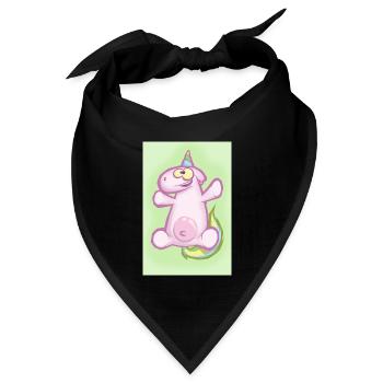 Das Einhorn - Bandana Dreieckstuch - Schwarz - Vorne