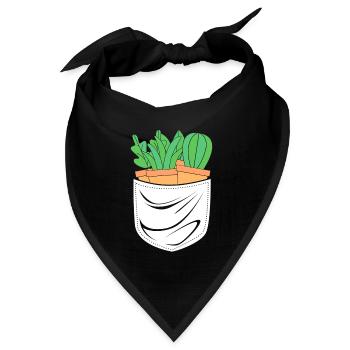 Kakteen Pflanze Kaktus - Bandana Dreieckstuch - Schwarz - Vorne